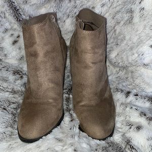 Tan heeled booties